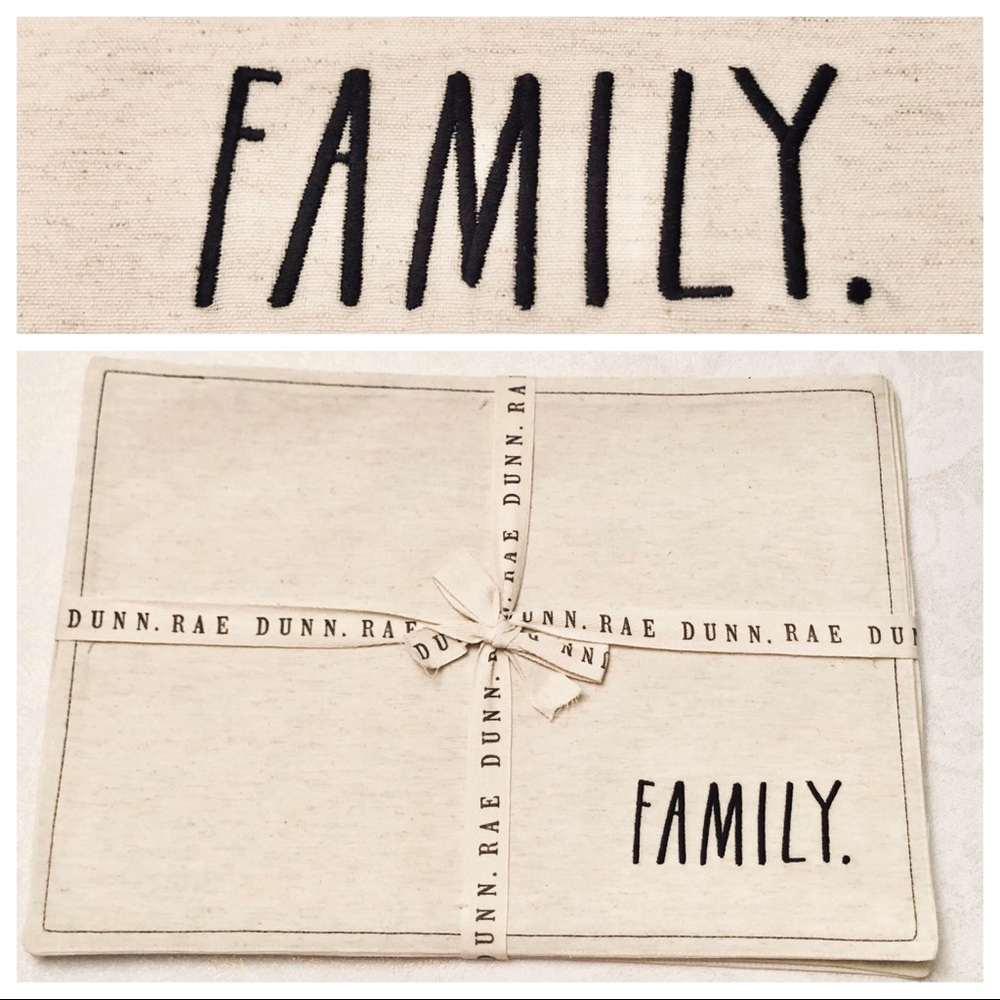 NWT Rae Dunn 4pk FAMILY Placemats